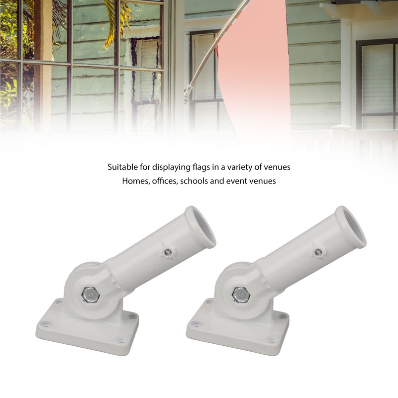 2Pcs Adjustable Flag Pole Holder Aluminium Alloy Metal Wall Mount