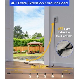 luckystyle 30FT LED Outdoor String Lights with 8+1 Edison Shatterproof Waterproof Bulbs, 2700K Commercial Grade Patio Lights, Heavy Duty Outside Hanging Outdoor Lights for Garden Porch Deck Decor