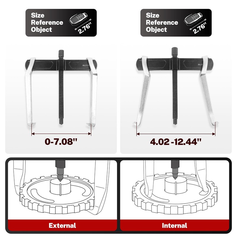 BILITOOLS 8" 2-Jaw Gear Puller, Internal External for Removal of
