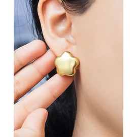 Chunky Gold Earrings, normal, Brass, No Gemstone