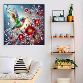 Hummingbird Stamped Cross Stitch Kits - Flowers Needlepoint Counted Cross Stitch Kits for Beginners Adults Flowers Patterns Dimensions Needlecrafts Embroidery Kits Arts and Crafts