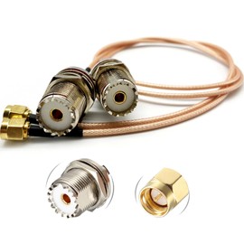 AURSINC Handheld Antenna Cable - 2pcs * RF Coax SMA Male to UHF Female SO-239 Cable 12" / 60cm Extension Cable RG316 for RF Applications CB Radio Handheld Radio Antenna Walkie Talkie