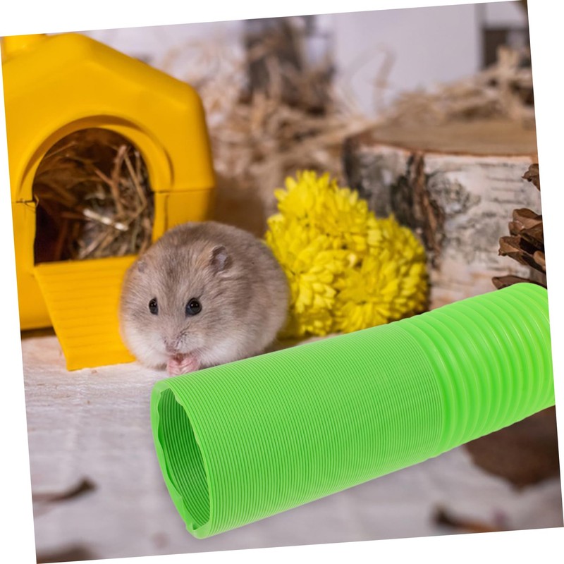 Gatuida 1pc Telescopic Hamster Tunnel Green Folding Pipe Plaything for