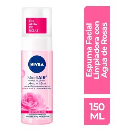 Nivea Espuma Facial Limpiadora Agua Rosas Uso Día Noche Todo Tipo Piel 150ml