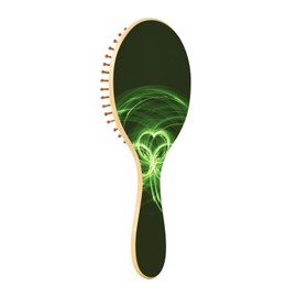 Paddle Brush Hair Brush, Round Wooden Pins Air cushion comb, Scalp massages Detangling Hair Hairbrush for Smoothing Hair Print St.Patrick Day Shamrock Irish Lucky Clover Leaves Style