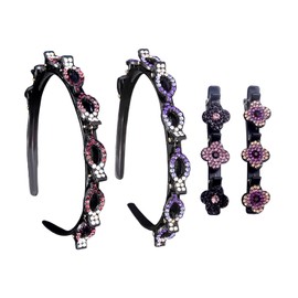 2 Pieces Of Rhinestone Hairbands, 2 Pieces Of Rhinestone Hairpins, Women'S Hair Accessories Bangs Clips, Fashionable Hairpins, Hair Styling Aids