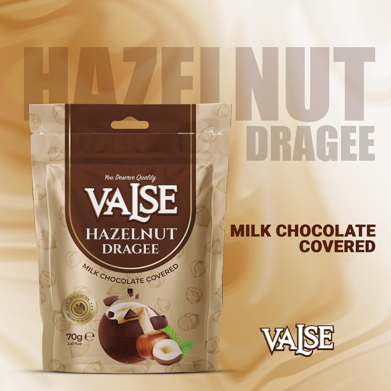 Chocolate Covered Hazelnuts Dragee, Milk Chocolate Covered Freeze Dried Hazelnuts