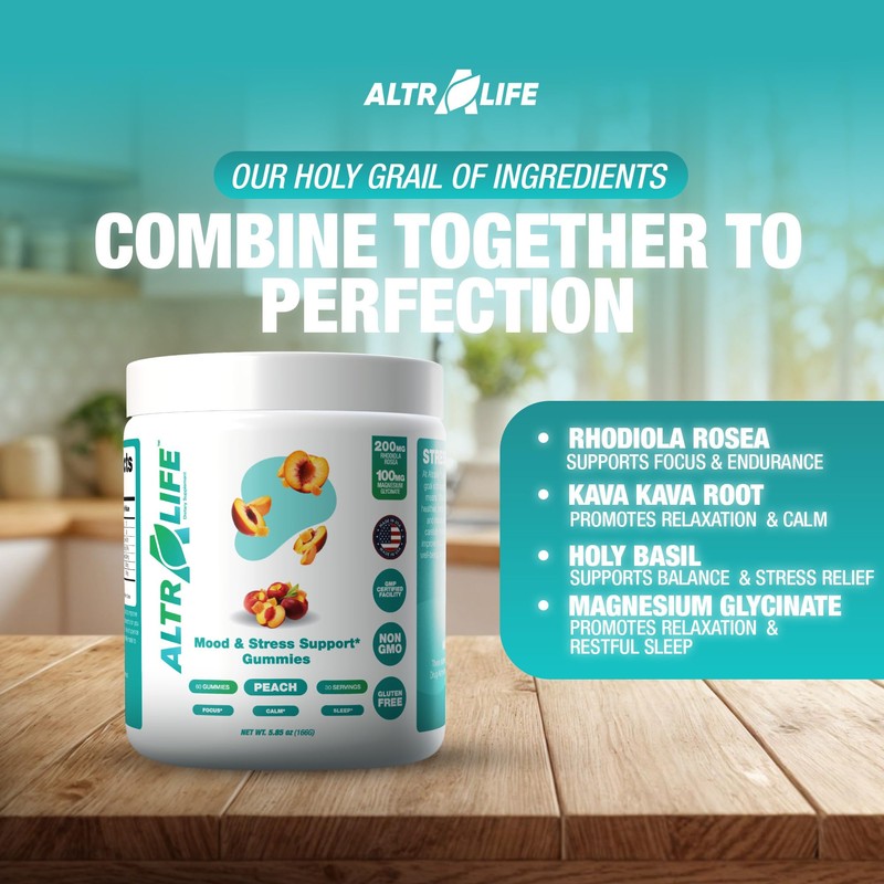 ALTRALIFE Kava Kava Gummies - Stress Relief Supplement with Magnesium