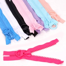 Rustark 8Pcs #20 Super Large Colorful Plastic Zipper Assortment Kit Heavy Duty Zippers Oversized Plastic Huge Zipper Separating Zippers for DIY Sewing Tent Coat Down Jacket Boat Cover Canvas