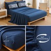 Anibedding Navy Blue Comforter Set Queen Size,7 Pieces Boho Bed