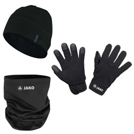 JAKO Hat + Scarf + Gloves Winter Set C1299, black