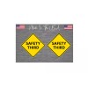 TheStickySide x2 Safety Third Decal Sticker - Funny 3" Hard