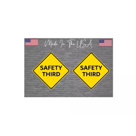 TheStickySide x2 Safety Third Decal Sticker - Funny 3" Hard Hat Sticker