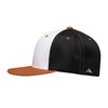 Pacific Headwear Standard Premium M2 Performance Trucker Flexfit Cap, White/Black/Orange