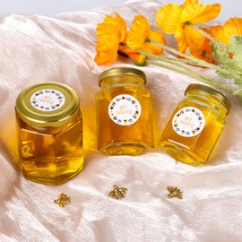 Mcupper 4 oz Small Honey Jars with Dipper, 30 Pack Hexagon Honey Jar for Baby Shower, Empty Glass Jars for Wedding Favors and Party Favors