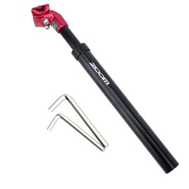 Yongness Bicycle Spring-Loaded Seat Post, Spring Shock Absorber Seat Post, Diameter 27.2 mm, 30.8 mm, 31.6 mm, Suitable for Electric Bicycles, MTB, City Bicycles Spring Seat Post (Black Red 27.2 mm)