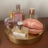 jingfei Round Gold Tray,Metal Decorative Tray Tray Organizer for,Bathroom,Dress, Brass,