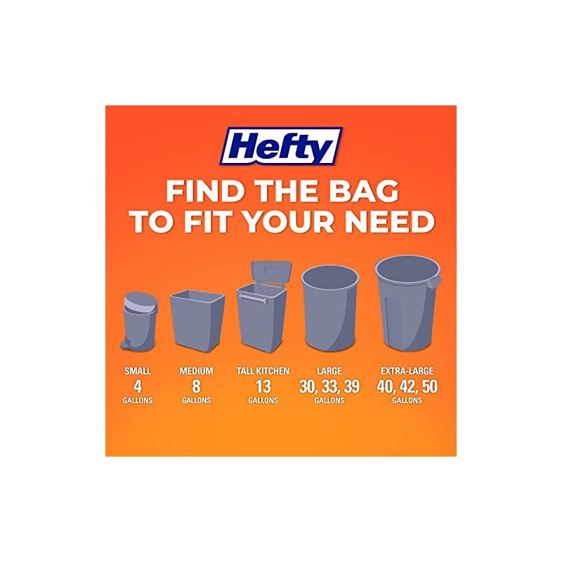 Hefty - Bolsas de basura medianas aroma, 8 galones, 26