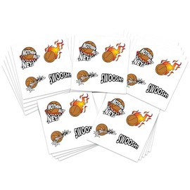 Sports Spirit Temporary Tattoos / 100 Mini Team & School Spirit Designs/Skin Safe/Removable (Basketball)