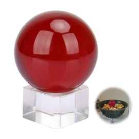 TVETE Crystal Ball, Crystal Ball, Transparent, Red, K9, Crystal Ball, Crystal Ball, Decorative Ball, Artificial Crystal Ball, Glass, Round Ball, Red Crystal Ball, Lens Ball Decoration, Feng Shui Good