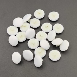 YOOGCORETT 50pcs White Satin Fabric Cloth Covered Buttons with Shank for Bridal Wedding Dress Buttons, DIY Sewing, Scrapbooking Decorations Buttons,1/2 Inch (12.5mm)