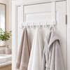 White Hooks Over The Door 6 Hooks Clothes Coat Hat