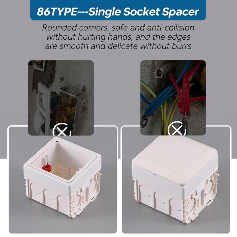Acmerota Light Switch Surround 0.39IN/10MM Depth Single Socket Spacer Square