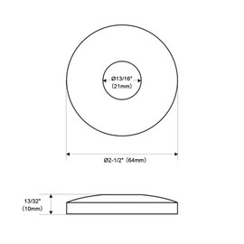 OFFO Shower Arm Flange Bright Gold 2.5" in Outer Diameter Replacement Shower Head Arm Escutcheon Plate Suitable for Most Brands Head Arms