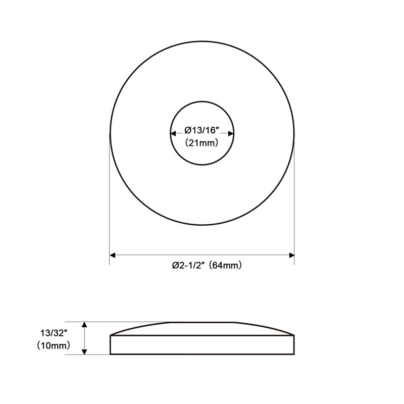 OFFO Shower Arm Flange Bright Gold 2.5" in Outer Diameter