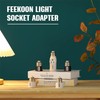Feekoon 4 Pcs 3 Prong Light Socket Adapter, E26 Light