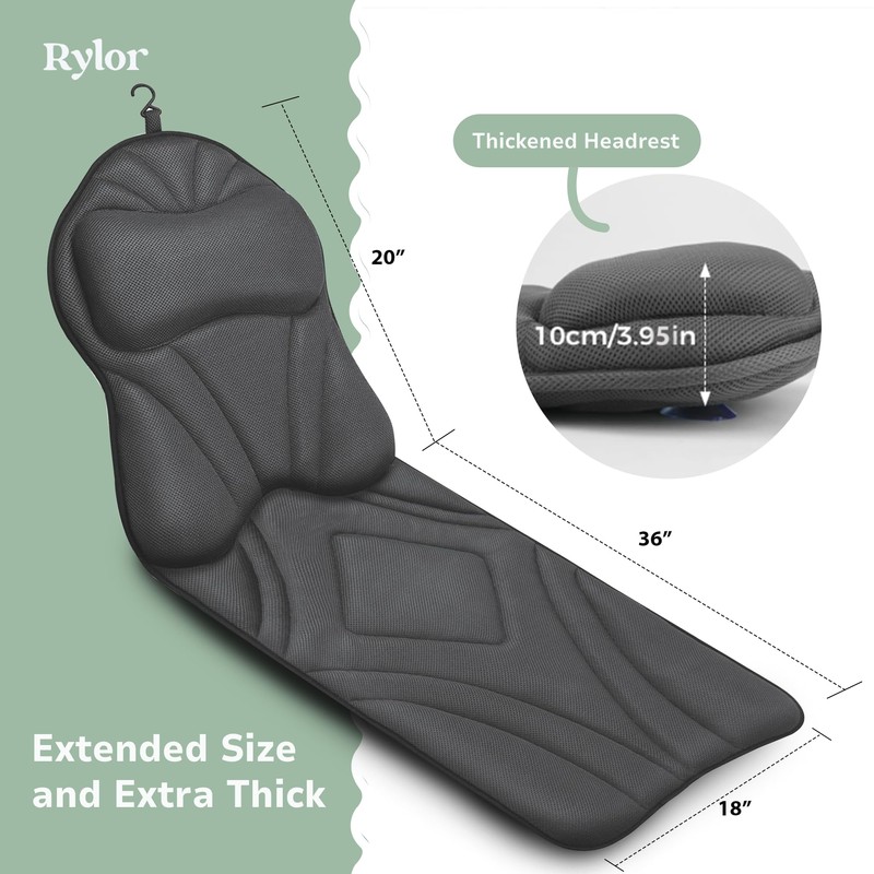 Rylor Full Body Bath Pillow – Luxury Cushion for Bathtub