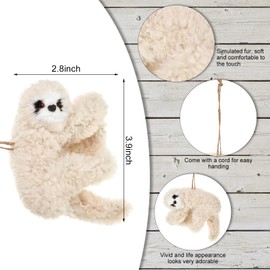 3 Pcs Christmas Sloth Ornaments Furry Animal Plush