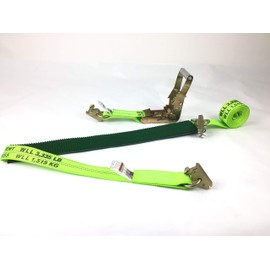 Everything Tie Down 2 inch x 10 Foot HiViz DiamondWeave™ Ratchet Wheel Strap with 2' Low Profile Grip Sleeve(E-Track)(4