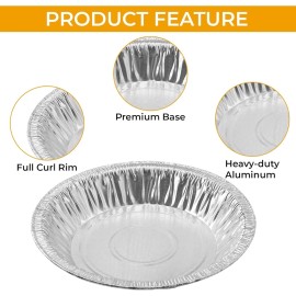 D & W 30 Aluminum Foil 6" Pie Pans, Made in USA, Disposable Tin Plates for Pies