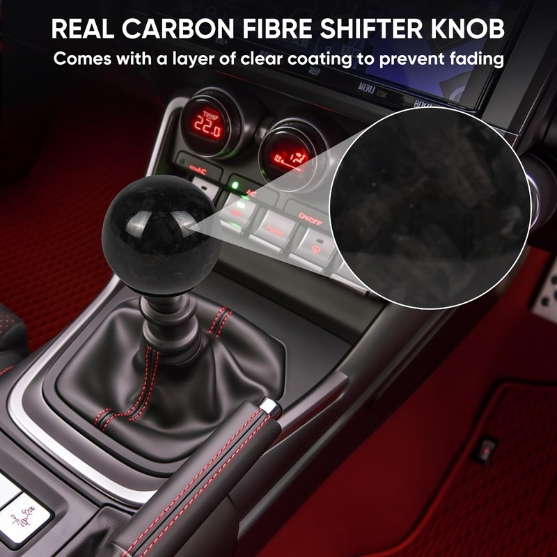TIEVISHO Carbon Fiber Shift Knob Forged Marble Pattern Spherical Unique