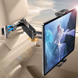 URBANITE Tablet Holder for Headrest - Upgraded Metal Arm, Kids Travel Accessories, Car Tablet Mount