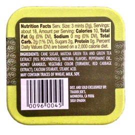 Trader Joes Green Tea Infused Mints (Pack of 4)