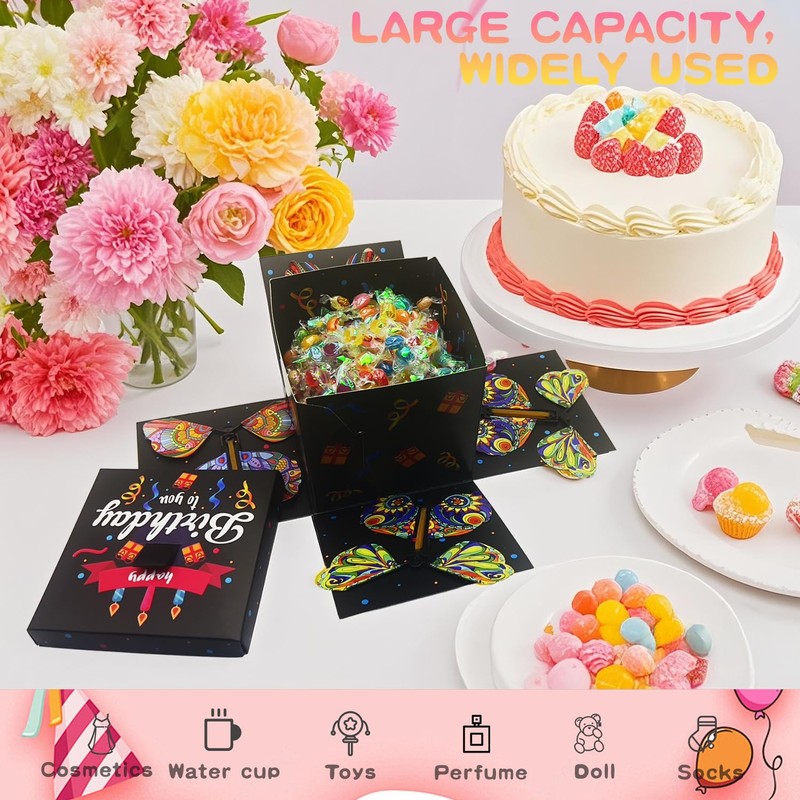 Happy Birthday Butterfly Explosion Gift Box, Butterfly Explosion DIY Happy