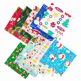 CraftsFabrics 10Pcs/lot Christmas Fabric Bundles 100% Cotton 25x25cm Wide Twill Printed Precut Squares for Quilting, Arts, Crafts, DIY Projects