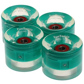 FunTomia 4 x Miniboard / Skateboard Wheels 59 x 45 mm Including T-Tool and MACH1 Ball Bearings Hardness 82A with T-Tool Wrench