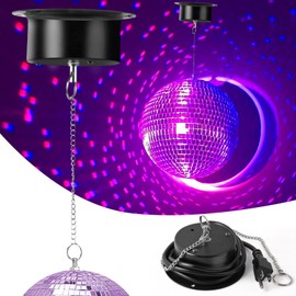 Mirror Ball Motor, Palujorty 1 RPM Heavy Duty Low Mirror Ball Motor for 4''- 16'' Disco Balls (No Lights)