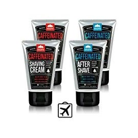 Pacific Shaving Company Caffeinated Shaving Set 4 Pieces - Caffeinated Shaving Cream, 2 Units | Caffeinated Aftershave, 2 Units