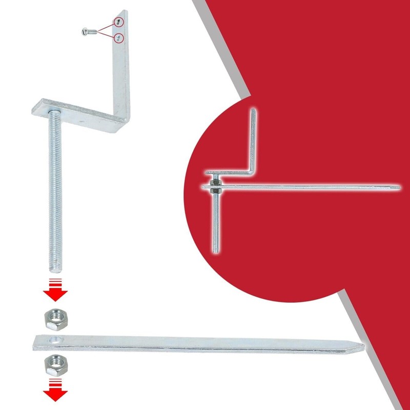 SPARES2GO Gutter Rise & Fall Bracket Universal Galvanised Steel Adjustable
