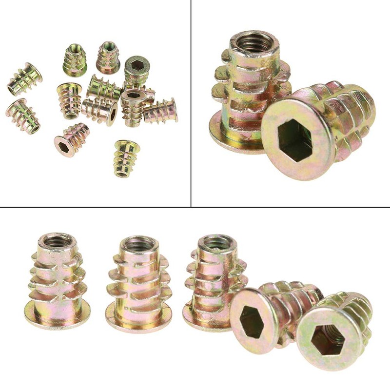 Haosie Threaded Inserts, 50PCS M5 Wood Insert, M5*13mm Insert Zinc