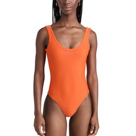 Brandon Blackwood Women's Logo One Piece, Orange/Hot Pink Logo, XS