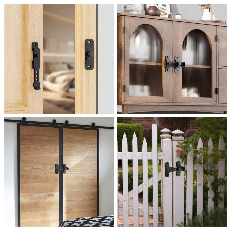 Gemasp Upgrade Sliding Barn Door Lock Latch, Stainless Steel Gate