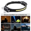 LED Headlamp Portable USB Rechargeable Silicone COB Flood Headlight with