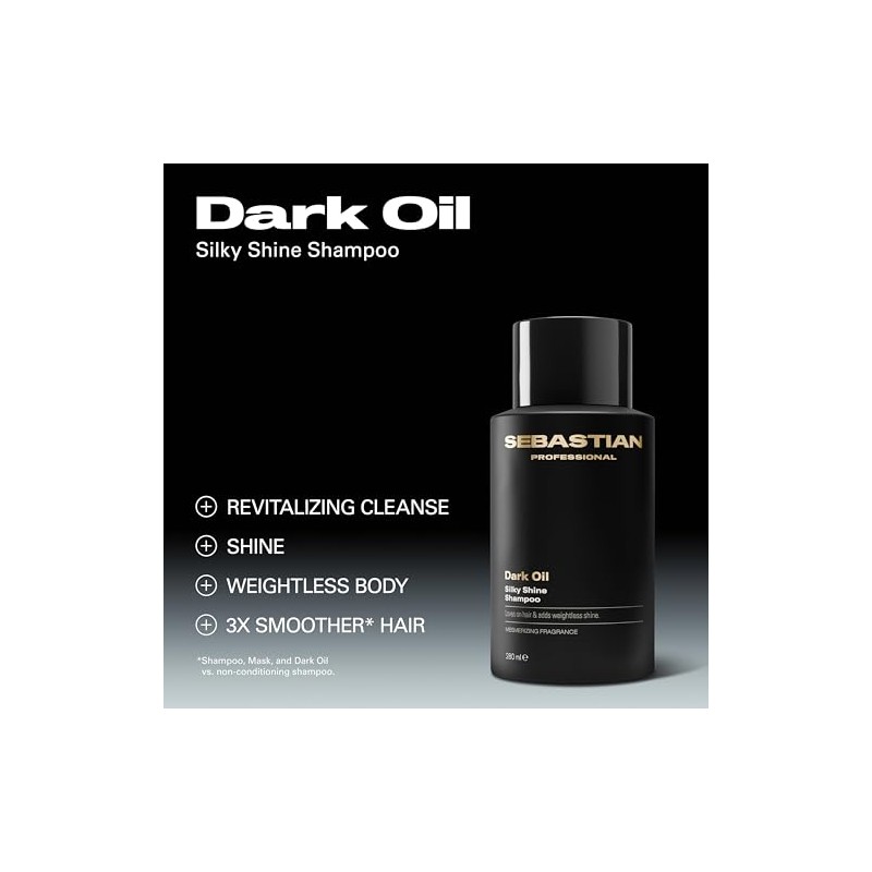 Sebastian Professional Dark Oil Shampoo Brillo y Suavidad, Limpieza Suave