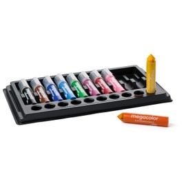 FIBRACOLOR Megacolor Marker 20 Stück, je 2 Stück je 10 Farben, Maxi-konische Spitze, Mega-Tintenfüller, super waschbar