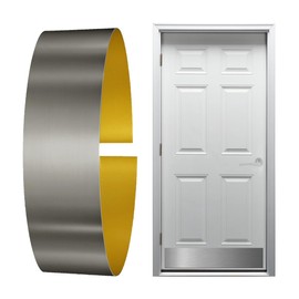 KOSHKA Door Kick Plate Peel and Stick (8"x 34", Stainless Steel Finish)